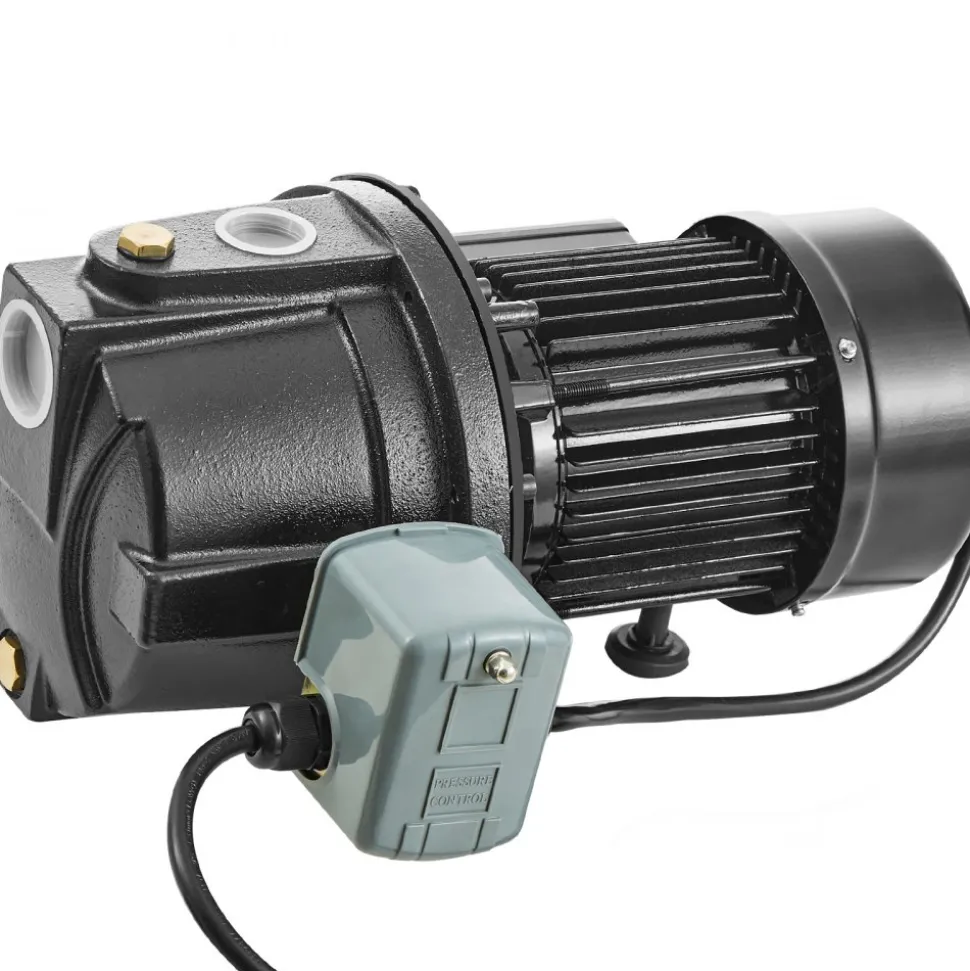 VEVOR 1HP Premium Cast Iron Shallow Well Jet Water Pump, 115 Volt, 17.6 GPM 164 FT Maximum Head Irrigation Water Pump, for Agricultural Garden Irrigation System High-Rise Water Supply Shower Booster