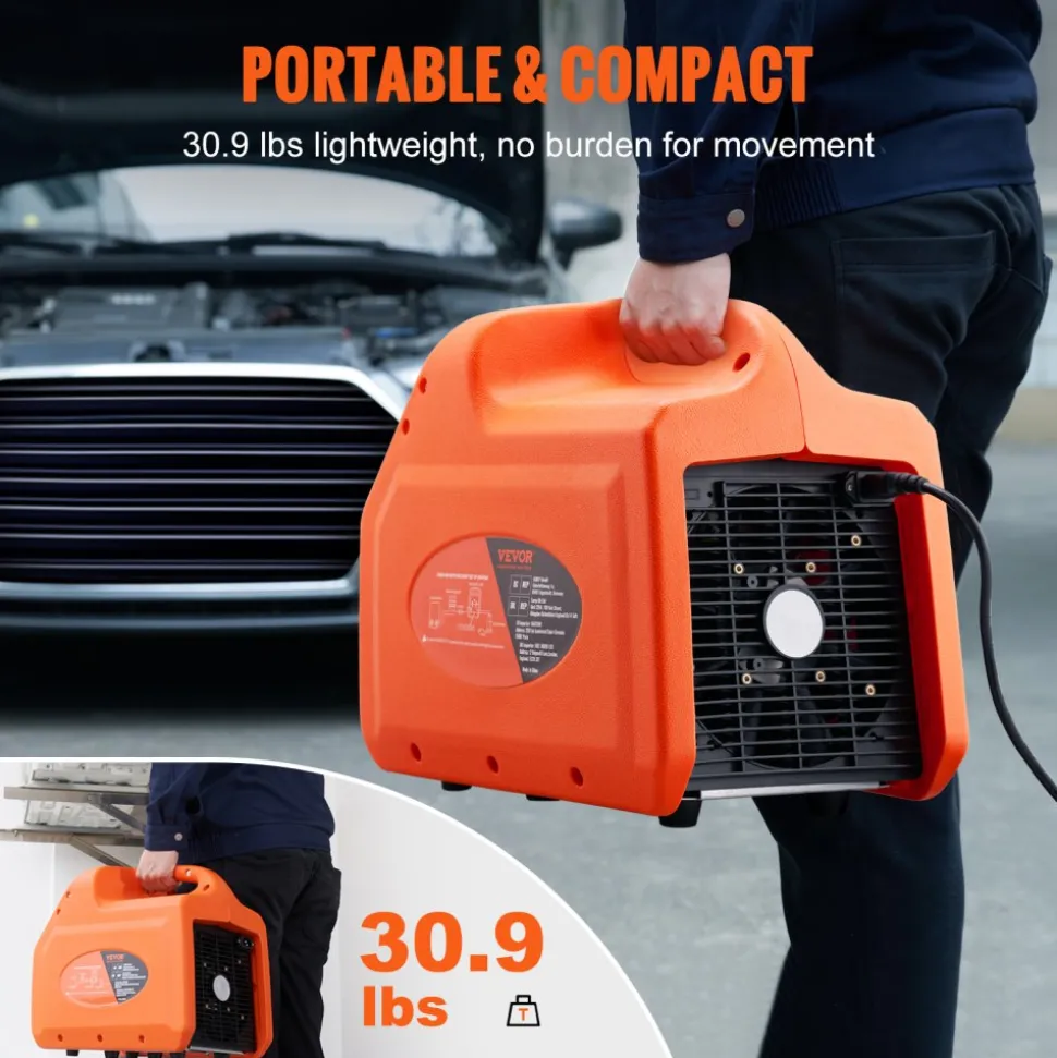 VEVOR 1 HP Refrigerant Recovery Machine - Dual Cylinder Portable AC Recovery Machine with High Pressure Protection 120V 60Hz Recovery Machine HVAC for Vapor Liquid Refrigerant, Car Air Conditioning