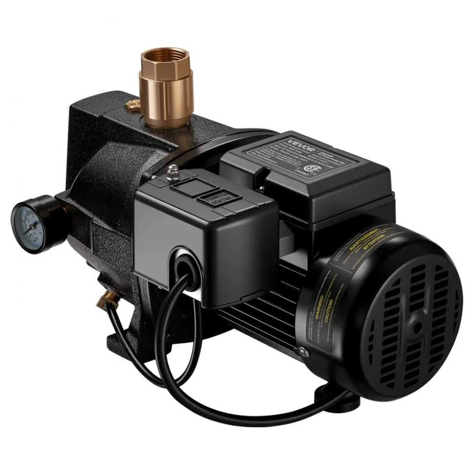 VEVOR 1/2 HP Shallow Well Jet Pump, AC 115/230 Volt, 790 GPH Dual Voltage Cast Iron Well Jet Pump, with 147 ft Max Head Lift, Automatic Pressure Switch, for Garden Irrigation Lawn Sprinkler System