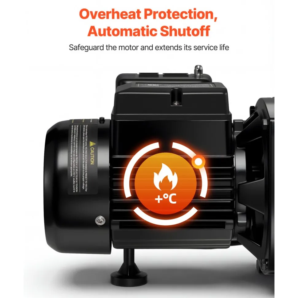 VEVOR 1/2 HP Shallow Well Jet Pump, AC 115/230 Volt, 790 GPH Dual Voltage Cast Iron Well Jet Pump, with 147 ft Max Head Lift, Automatic Pressure Switch, for Garden Irrigation Lawn Sprinkler System