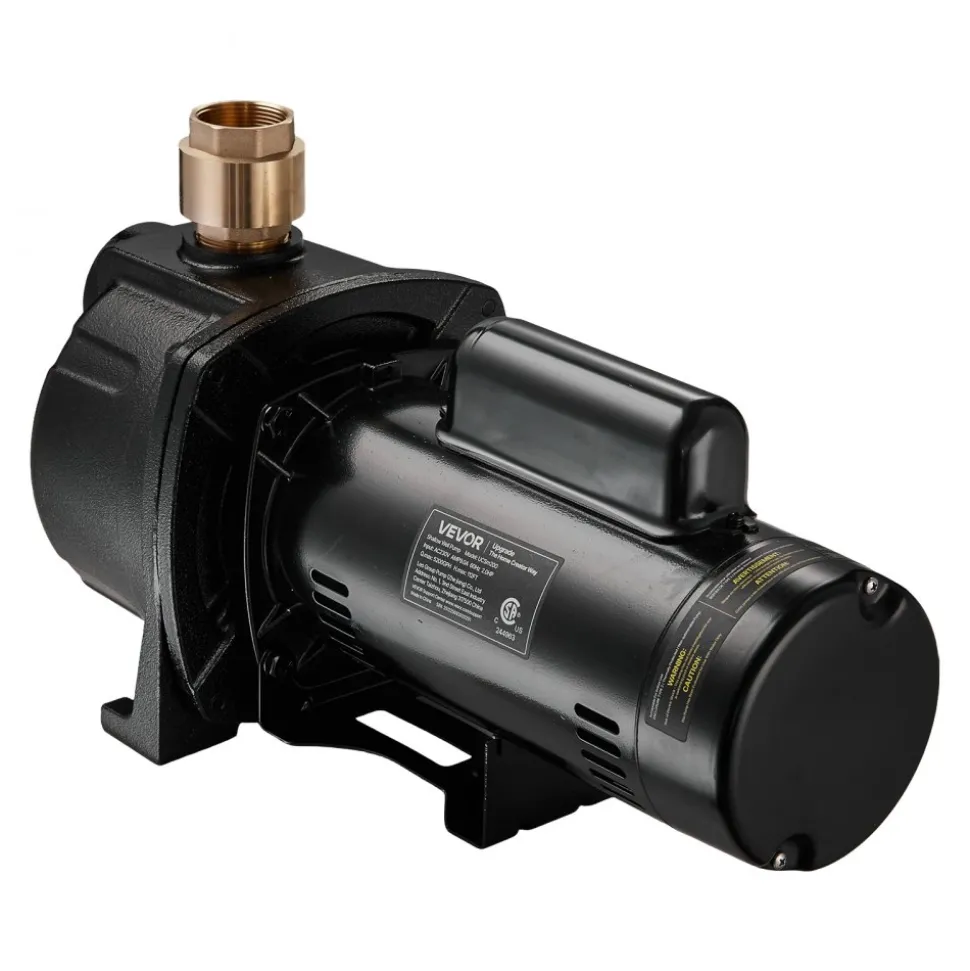 VEVOR 2 HP Shallow Well Jet Pump, 230 Volt, 5200 GPH Cast Iron Well Jet Pump, with 112 ft Max Head Lift, Check Valve, Thermal Protection, Automatic On/Off, for Garden Irrigation Lawn Sprinkler System