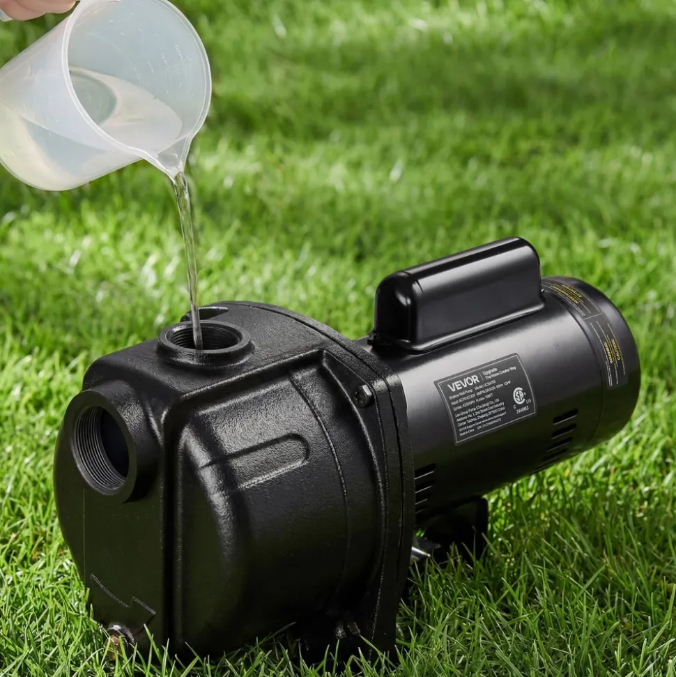 VEVOR 2 HP Shallow Well Jet Pump, 230 Volt, 5200 GPH Cast Iron Well Jet Pump, with 112 ft Max Head Lift, Check Valve, Thermal Protection, Automatic On/Off, for Garden Irrigation Lawn Sprinkler System