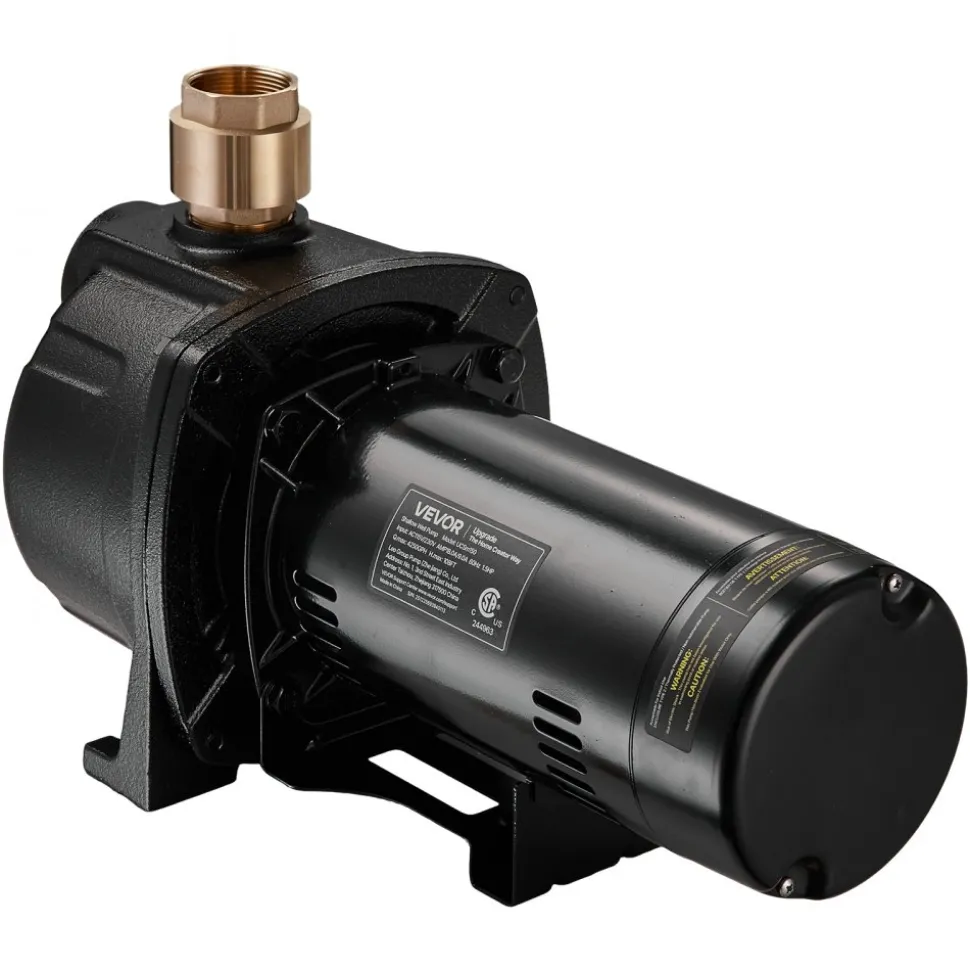 VEVOR 1.5 HP Shallow Well Jet Pump, AC 115/230 Volt, 4250 GPH Dual Voltage Cast Iron Well Jet Pump, with 108 ft Max Head Lift, Easy Voltage Switching, for Garden Irrigation, Lawn Sprinkler System