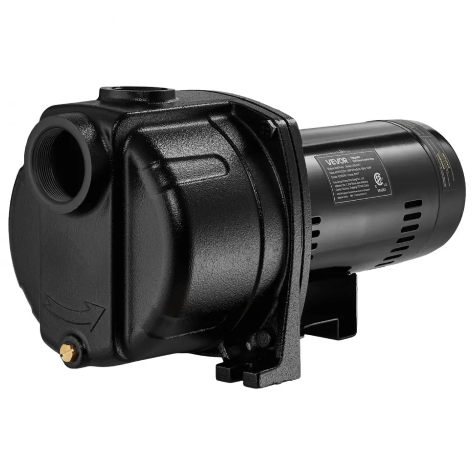 VEVOR 1.5 HP Shallow Well Jet Pump, AC 115/230 Volt, 4250 GPH Dual Voltage Cast Iron Well Jet Pump, with 108 ft Max Head Lift, Easy Voltage Switching, for Garden Irrigation, Lawn Sprinkler System