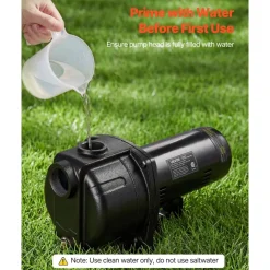 VEVOR 1.5 HP Shallow Well Jet Pump, AC 115/230 Volt, 4250 GPH Dual Voltage Cast Iron Well Jet Pump, with 108 ft Max Head Lift, Easy Voltage Switching, for Garden Irrigation, Lawn Sprinkler System