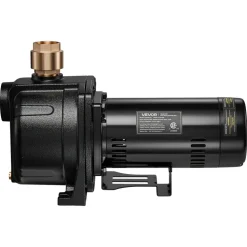 VEVOR 1.5 HP Shallow Well Jet Pump, AC 115/230 Volt, 4250 GPH Dual Voltage Cast Iron Well Jet Pump, with 108 ft Max Head Lift, Easy Voltage Switching, for Garden Irrigation, Lawn Sprinkler System