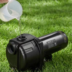 VEVOR 1.5 HP Shallow Well Jet Pump, AC 115/230 Volt, 4250 GPH Dual Voltage Cast Iron Well Jet Pump, with 108 ft Max Head Lift, Easy Voltage Switching, for Garden Irrigation, Lawn Sprinkler System
