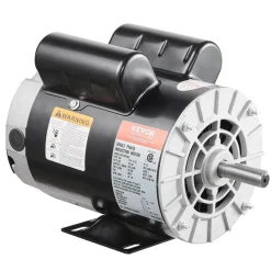 VEVOR 5HP SPL Air Compressor Electric Motor, 230V 17.6Amps, 56 Frame 3450RPM, 5/8" Keyed Shaft, 1.88" Shaft Length, CW/CCW Rotation (Factory Setting is CCW), Single Phase