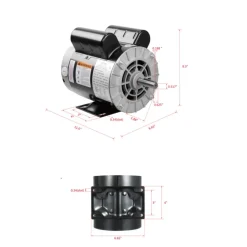 VEVOR 5HP SPL Air Compressor Electric Motor, 230V 17.6Amps, 56 Frame 3450RPM, 5/8