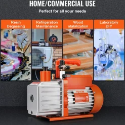 VEVOR 1/2 HP 2 Stage Rotary Vane Vacuum Pump, 5 CFM, 115V Air Conditioning Vacuum Pump, 1/4