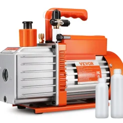 VEVOR 1/2 HP 2 Stage Rotary Vane Vacuum Pump, 5 CFM, 115V Air Conditioning Vacuum Pump, 1/4
