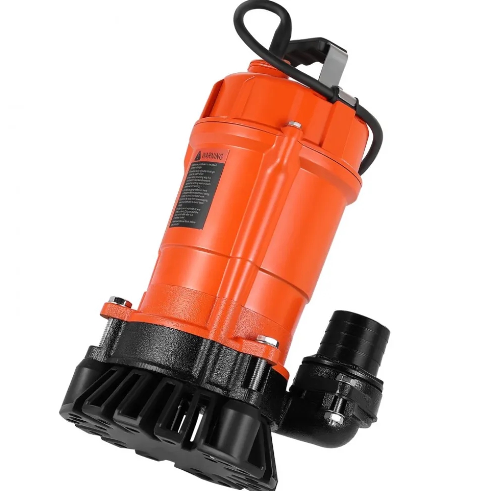 VEVOR 1/2 HP Submersible Trash Pump, 2000 GPH, 120V Cast Iron Submersible Sump Sewage Pump with 2 in Discharge, 39 ft Max Lift, Drain Dirty Clean Water, for Pools, Garden, Pond, Basement, Flooded Area