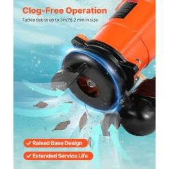 VEVOR 1 HP Submersible Trash Pump, 5000 GPH, 120V Cast Iron Submersible Sump Sewage Pump with 3 in Discharge, 40 ft Max Lift, Drain Dirty Clean Water, for Pools, Garden, Pond, Basement, Flooded Areas