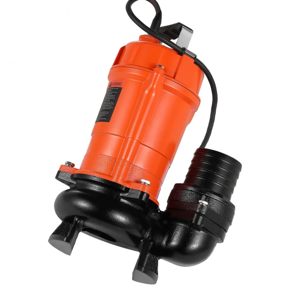 VEVOR 1 HP Submersible Trash Pump, 5000 GPH, 120V Cast Iron Submersible Sump Sewage Pump with 3 in Discharge, 40 ft Max Lift, Drain Dirty Clean Water, for Pools, Garden, Pond, Basement, Flooded Areas