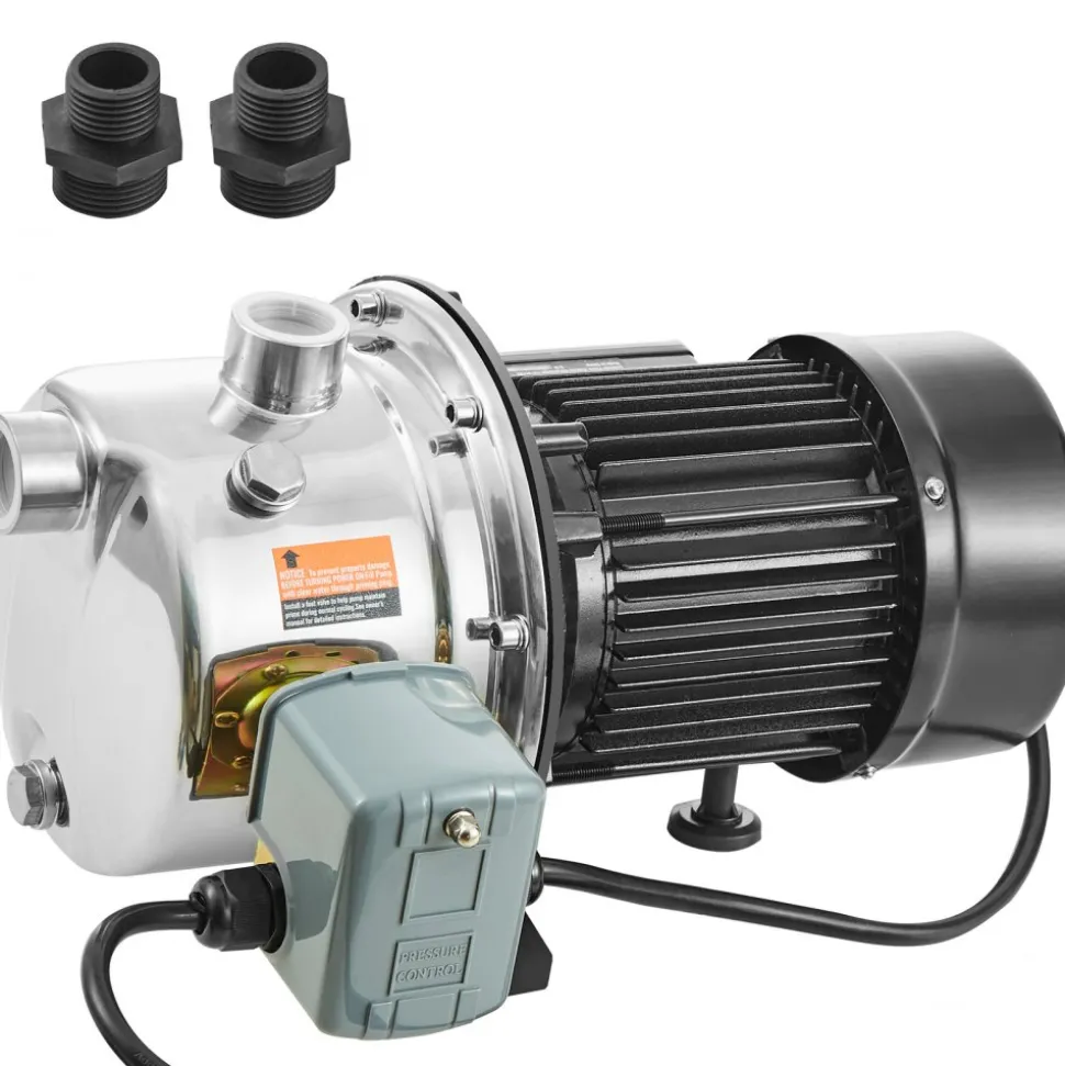 VEVOR 3/4HP SUS304 Stainless Steel Shallow Well Jet Pump, 115 Volt, 18.5 GPM 131 FT Maximum Head Irrigation Water Pump, for Agricultural Garden Irrigation System High-Rise Water Supply Shower Booster