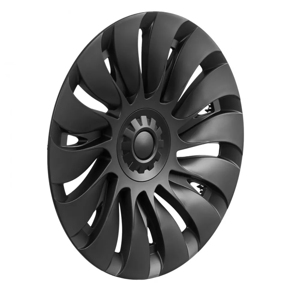 VEVOR Hubcaps Wheel Covers for 2021-2024 Tesla Model Y, 19 Inch Set of 4 Wheel Rim Cover Hubcaps OEM Style Replacement, R19 Size Snap On Car Hub Caps, Premium 14-Spoke ABS Tire Rim Caps, Matte Black