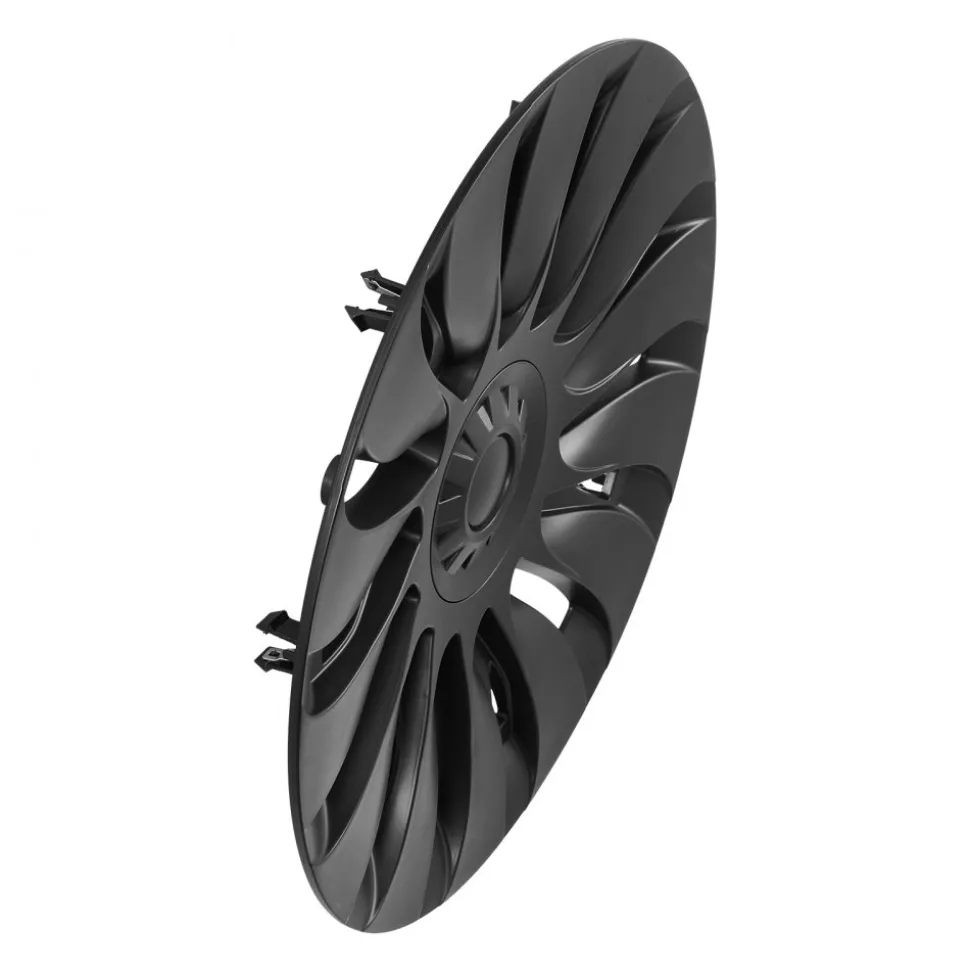 VEVOR Hubcaps Wheel Covers for 2021-2024 Tesla Model Y, 19 Inch Set of 4 Wheel Rim Cover Hubcaps OEM Style Replacement, R19 Size Snap On Car Hub Caps, Premium 14-Spoke ABS Tire Rim Caps, Matte Black