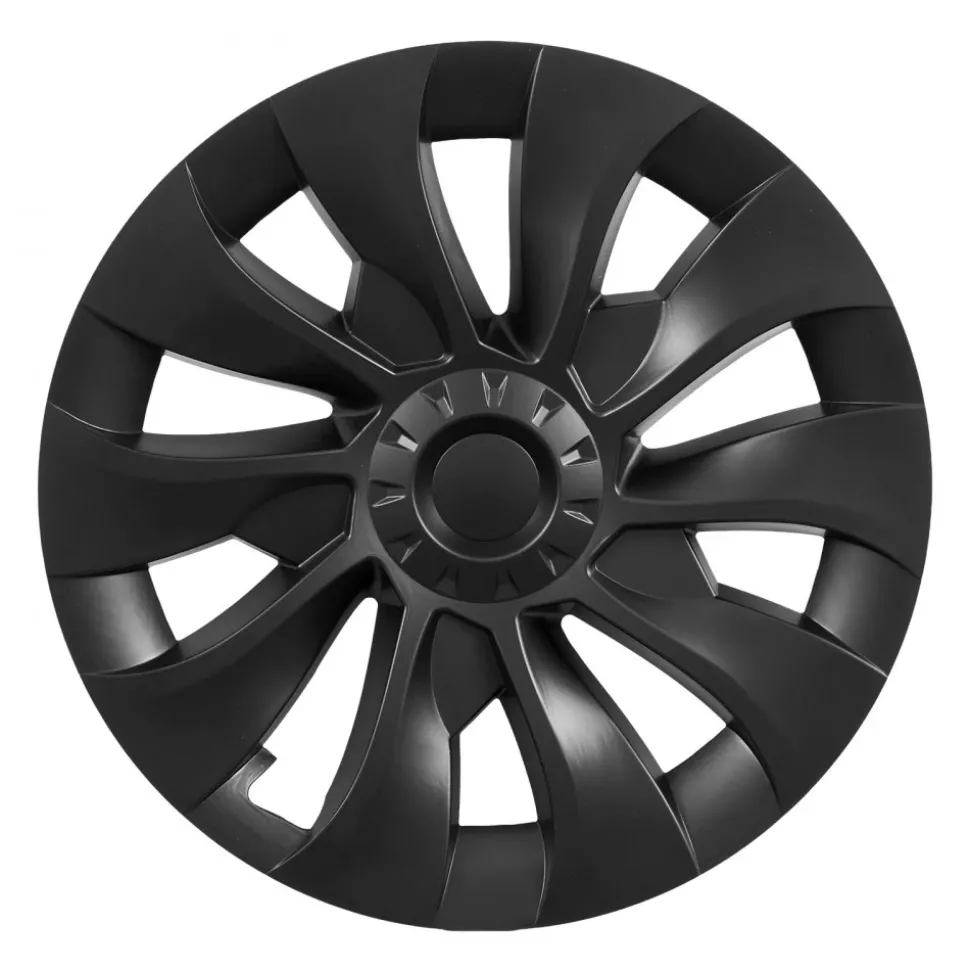 VEVOR Hubcaps Wheel Covers for 2017-2023 Tesla Model 3, 18 Inch Set of 4 Wheel Rim Cover Hubcaps OEM Style Replacement, R18 Size Snap On Car Hub Caps, Premium 10-Spoke ABS Tire Rim Caps, Matte Black