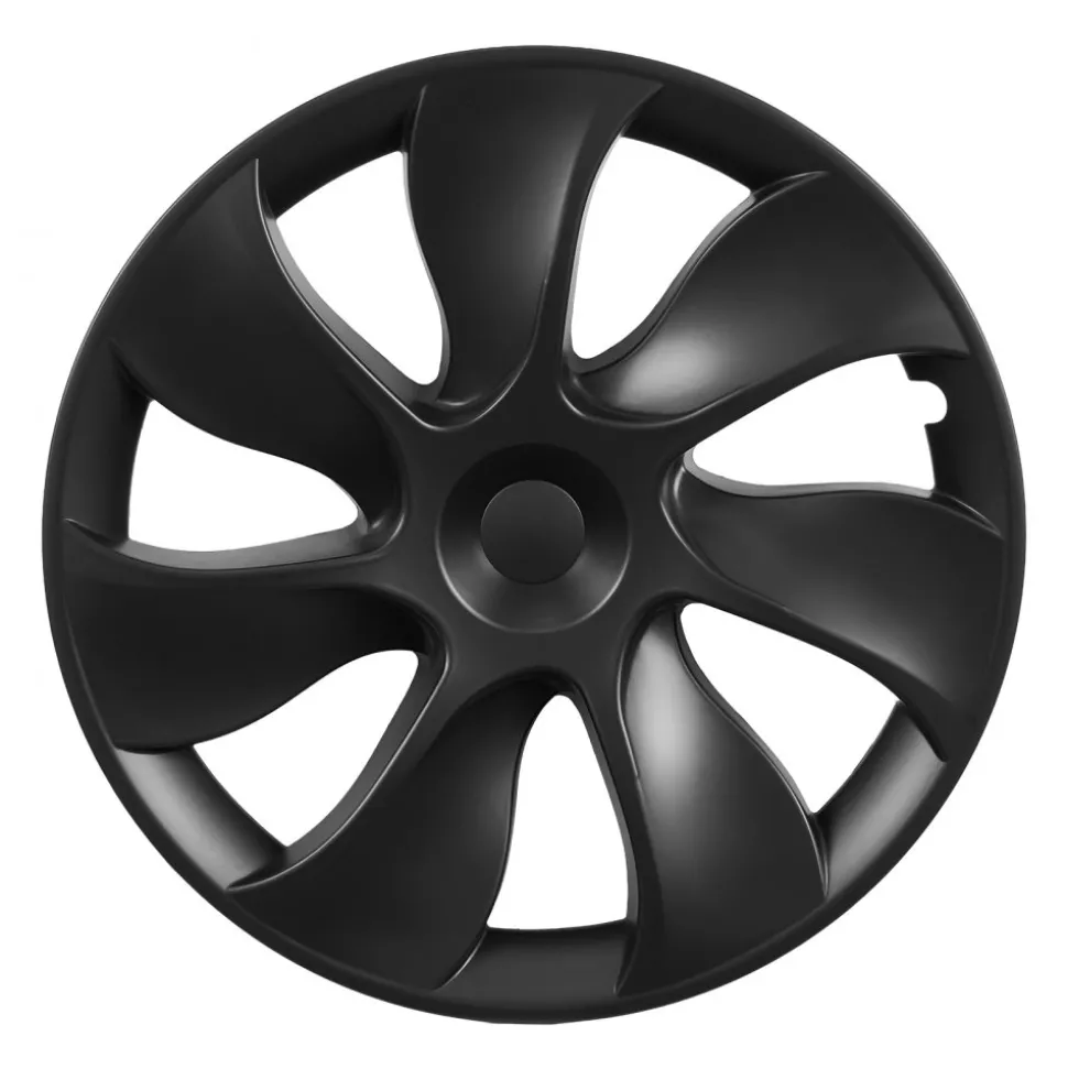 VEVOR Hubcaps Wheel Covers for 2021-2024 Tesla Model Y, 19 Inch Set of 4 Wheel Rim Cover Hubcaps OEM Style Replacement, R19 Size Snap On Car Hub Caps, Premium 7-Spoke ABS Tire Rim Caps, Matte Black