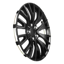 VEVOR Hubcaps Wheel Covers, 16 Inch Set of 4 Wheel Rim Cover Hubcaps OEM Replacement, R16 Size Snap On Car Hub Caps, Universal 20-Spoke ABS Tire Rim Caps for Hyundai Chevrolet Ford Honda, Gloss Black