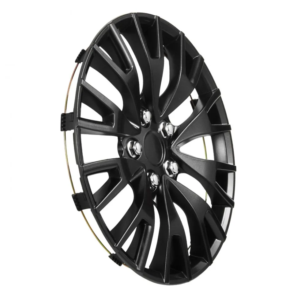 VEVOR Hubcaps Wheel Covers, 16 Inch Set of 4 Wheel Rim Cover Hubcaps OEM Replacement, R16 Size Snap On Car Hub Caps, Universal 20-Spoke ABS Tire Rim Caps for Hyundai Chevrolet Ford Honda, Gloss Black