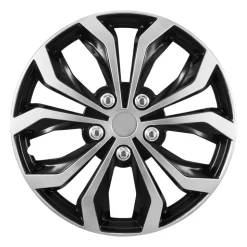 VEVOR Hubcaps Wheel Covers, 16 Inch Set of 4 Wheel Rim Cover Hubcaps OEM Replacement, R16 Size Snap On Car Hub Caps, Universal 10-Spoke ABS Tire Rim Caps for Hyundai Chevrolet Ford Honda, Silver/Black