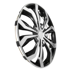 VEVOR Hubcaps Wheel Covers, 16 Inch Set of 4 Wheel Rim Cover Hubcaps OEM Replacement, R16 Size Snap On Car Hub Caps, Universal 10-Spoke ABS Tire Rim Caps for Hyundai Chevrolet Ford Honda, Silver/Black