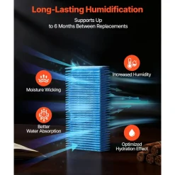 VEVOR Humidifier Replacement Filter, 2 Packs Humidifying Pad Compatible with JC-60/JC-70 Cigar Humidor Water Tank, 3D Multi-Layer Honeycomb Mesh, Cigar Flavor Preservation, Cut-to-Fit for Your Humidor