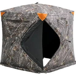 VEVOR Hunting Blind, 270° Ground Blind, 2-3 Person Pop Up Deer Blind for Hunting with Carrying Bag, Portable Resilient Hunting Tent, 3 Horizontal Windows for Turkey and Deer Hunting
