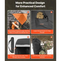 VEVOR Hunting Blind, 270° Ground Blind, 2-3 Person Pop Up Deer Blind for Hunting with Carrying Bag, Portable Resilient Hunting Tent, 3 Horizontal Windows for Turkey and Deer Hunting