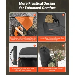 VEVOR Hunting Blind, 270° Ground Blind, 1-2 Person Pop Up Deer Blind for Hunting with Carrying Bag, Portable Resilient Hunting Tent, 3 Horizontal Windows for Turkey and Deer Hunting