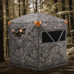 VEVOR Hunting Blind, 6-7 Person Ground Blinds with Carrying Bag, Portable Camouflage Tent, Reinforced Durable Concealed Shelter with Silent Zipper Door and Window, for Turkey and Deer