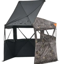 VEVOR Hunting Blind, 6-7 Person Ground Blinds with Carrying Bag, Portable Camouflage Tent, Reinforced Durable Concealed Shelter with Silent Zipper Door and Window, for Turkey and Deer