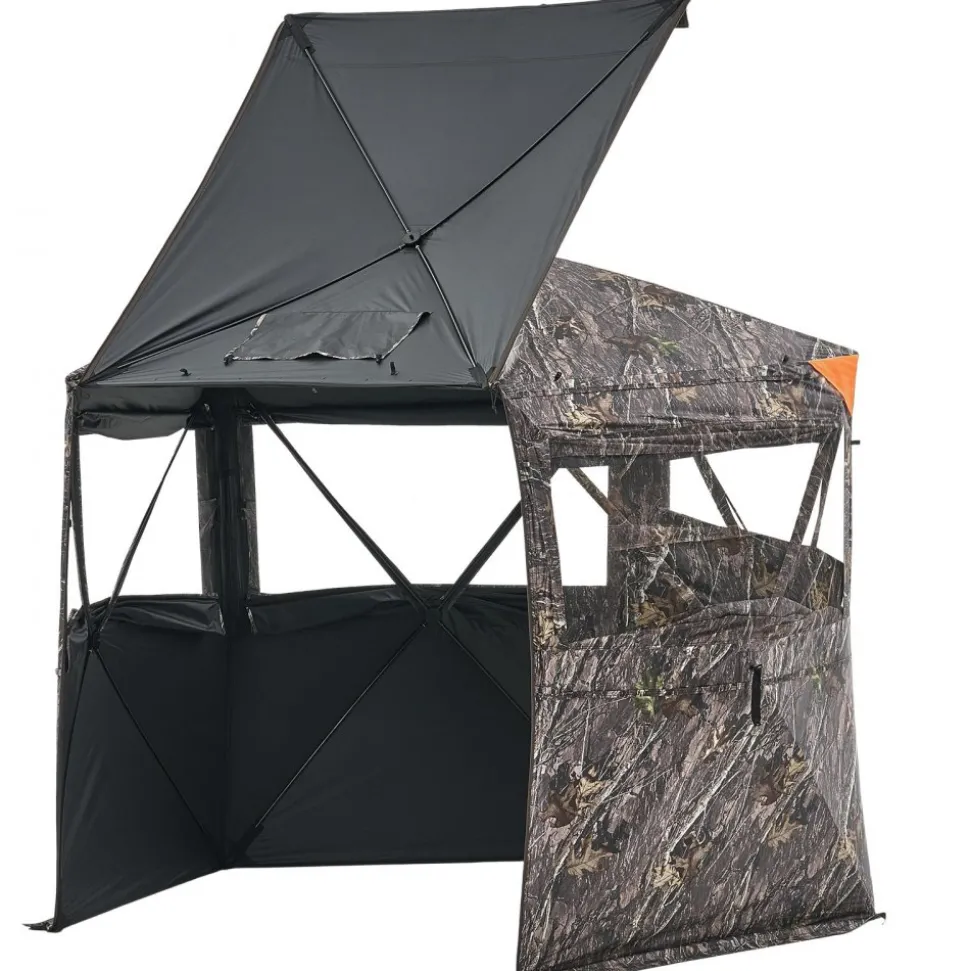 VEVOR Hunting Blind, 6-7 Person Ground Blinds with Carrying Bag, Portable Camouflage Tent, Reinforced Durable Concealed Shelter with Silent Zipper Door and Window, for Turkey and Deer
