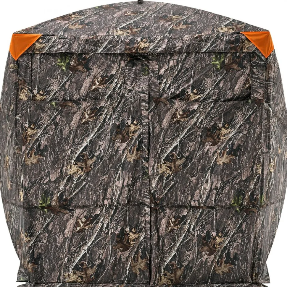 VEVOR Hunting Blind, 4-5 Person See Through Ground Blinds with Carrying Bag, 270 Degree Portable Camouflage Tent, Durable Concealed Shelter with Silent Magnetic Door and Window, for Turkey and Deer