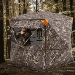 VEVOR Hunting Blind, 4-5 Person See Through Ground Blinds with Carrying Bag, 360 Degree Portable Camouflage Tent, Durable Concealed Shelter with Silent Zipper Door and Window, for Turkey and Deer