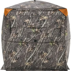 VEVOR Hunting Blind, 2-3 Person See Through Ground Blinds with Carrying Bag, 360 Degree Portable Camouflage Tent, Durable Concealed Shelter with Silent Side Door and Window, for Turkey and Deer