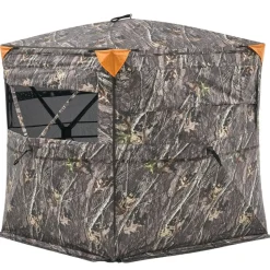 VEVOR Hunting Blind, 2-3 Person See Through Ground Blinds with Carrying Bag, 360 Degree Portable Camouflage Tent, Durable Concealed Shelter with Silent Side Door and Window, for Turkey and Deer