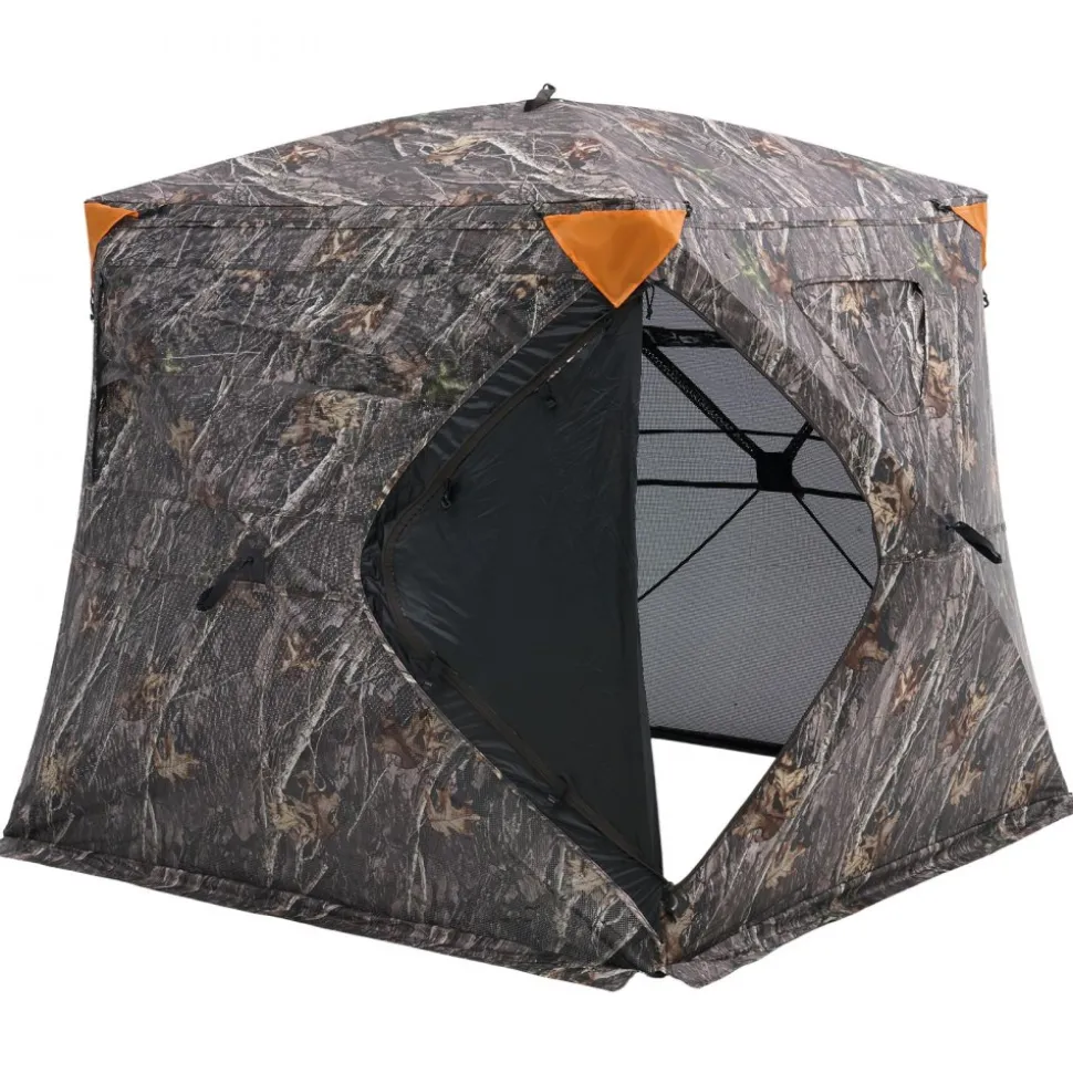 VEVOR Hunting Blind, 270° See Through Ground Blind, 4-5 Person Pop Up Deer Blind for Hunting with Carrying Bag, Portable Resilient Hunting Tent, One-Way See-Through Mesh for Turkey and Deer Hunting