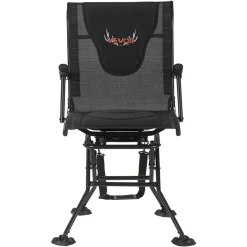 VEVOR Hunting Chair, 360° Silent Swivel, Foldable Portable Blind Chair, Heavy-Duty Steel Frame Ground Stool Seat, with Armrests, Adjustable Carry Strap, Anti-Sink Feet, 300 Lbs Capacity for Fishing