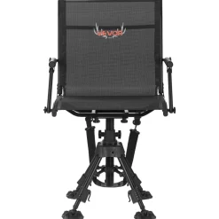 VEVOR Hunting Chair, 360° Silent Swivel, Foldable Lightweight Portable Blind Chair, Heavy-Duty Steel Frame Ground Stool Seat, with Armrest, Adjustable Carry Strap, 300 Lbs Capacity for Fishing Camping