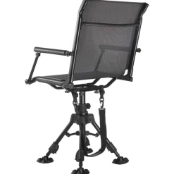 VEVOR Hunting Chair, 360° Silent Swivel, Foldable Lightweight Portable Blind Chair, Heavy-Duty Steel Frame Ground Stool Seat, with Armrest, Adjustable Carry Strap, 300 Lbs Capacity for Fishing Camping