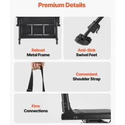 VEVOR Hunting Chair, 360° Silent Swivel, Foldable Lightweight Portable Blind Chair, Heavy-Duty Steel Frame Ground Stool Seat, with Armrest, Adjustable Carry Strap, 300 Lbs Capacity for Fishing Camping
