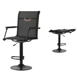 VEVOR Hunting Chair, 360° Silent Swivel, Lightweight Blind Chair, Heavy-Duty Steel Frame Ground Stool Seat, with Padded Armrests, Height Adjustable, 300 Lbs Capacity, for Outdoor Fishing, Camping