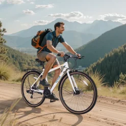 VEVOR Hybrid Bike, Lightweight Aluminum Frame Bike, 700c Wheel Men Women Hybrid Bicycle, Step-Over Adult Urban City Commuter Bikes, with 24-Speed Shimano Drivetrain, Alloy Adjustable Stem, Dual Brakes