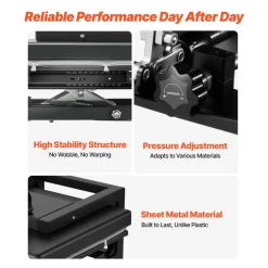 VEVOR Hybrid Heat Press, 15 x 15 inch, 8-in-1 Multifunction, Heat Up Fast and Even, All-New Patented Design, Easy to Control, Sublimation Press Machine for T-shirts/Mugs/Tumblers/Caps/Plates, Black