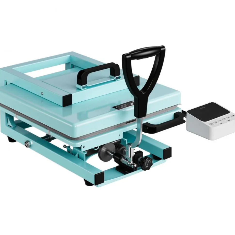 VEVOR Hybrid Heat Press, 15 x 15 inch, 5-in-1 Multifunction, Heat Up Fast and Even, All-New Patented Design, Easy to Control, Sublimation Press Machine for T-shirts/Tumblers/Caps/Plates, Light Green