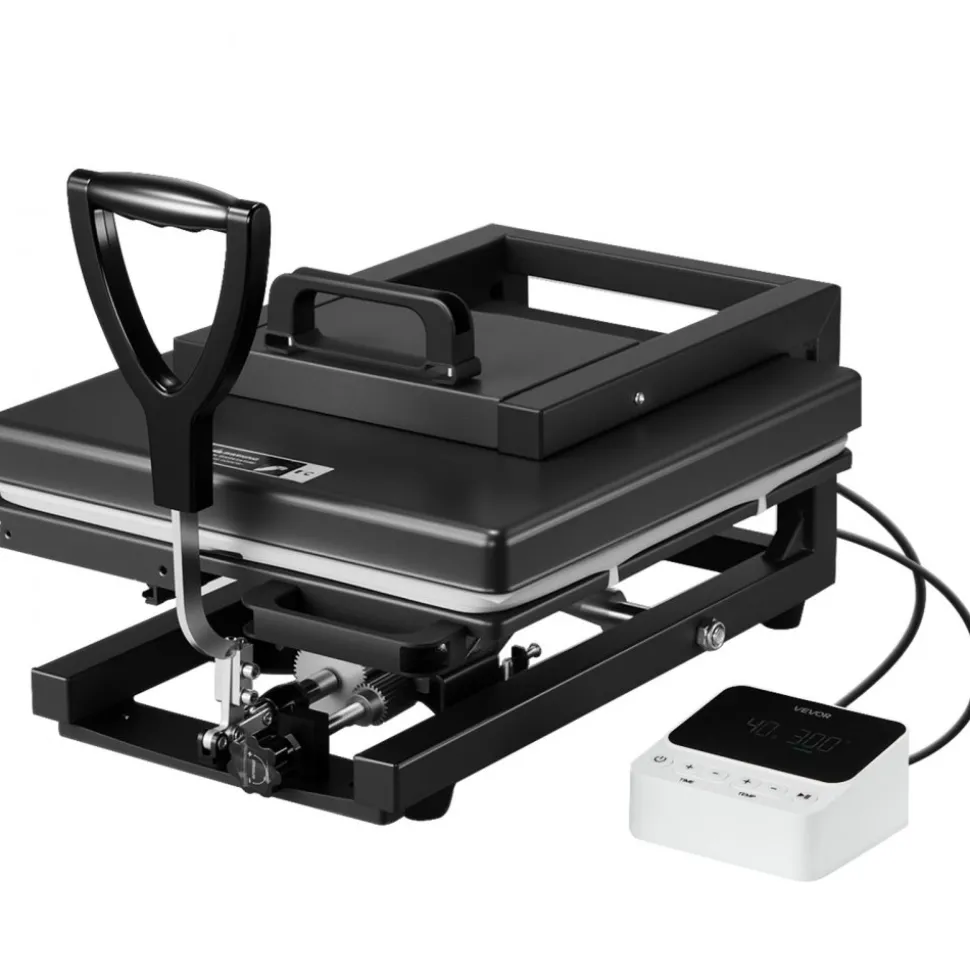 VEVOR Hybrid Heat Press, 15 x 15 inch, 5-in-1 Multifunction, Heat Up Fast and Even, All-New Patented Design, Easy to Control, Sublimation Press Machine for T-shirts/Mugs/Tumblers/Caps/Plates, Black