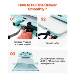 VEVOR Hybrid Heat Press, 15 x 15 inch, 8-in-1 Multifunction, Heat Up Fast and Even, All-New Patented Design, Easy to Control, Sublimation Press Machine for T-shirts/Tumblers/Caps/Plates, Light Green