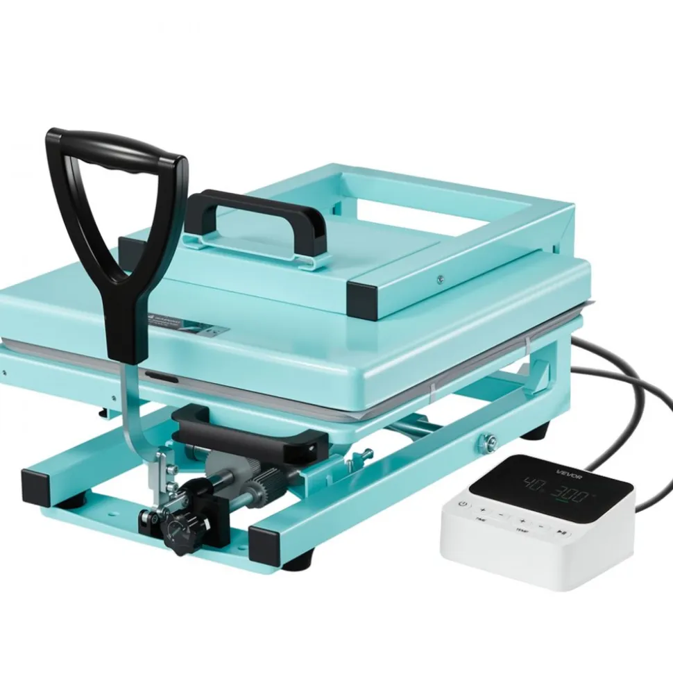 VEVOR Hybrid Heat Press, 15 x 15 inch, 8-in-1 Multifunction, Heat Up Fast and Even, All-New Patented Design, Easy to Control, Sublimation Press Machine for T-shirts/Tumblers/Caps/Plates, Light Green